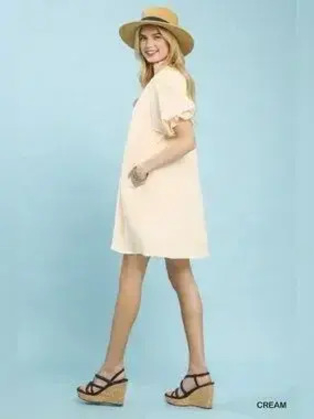 Umgee Linen Blend Ruffle Dress - Picture 2 of 6
